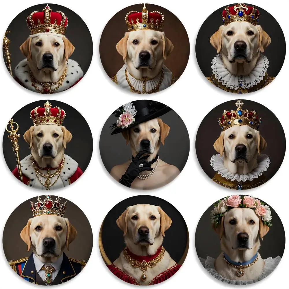

Pope Nun Labrador Retriever Dog Badges Round Exquisite Badge Brooches Creative Pins For Clothes Hat Backpack Gift Accessories
