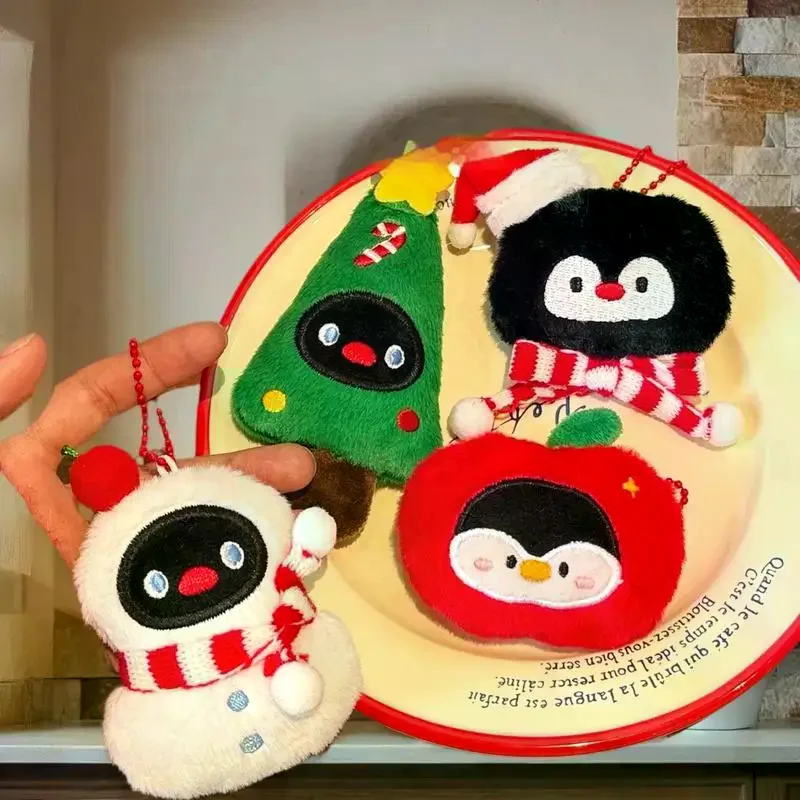 Portachiavi con bambola pupazzo di neve in peluche Kawaii, giocattolo da appendere allo zaino - Decorazione per la stagione di Natale e idea regalo - Ciondolo da 1 pezzo