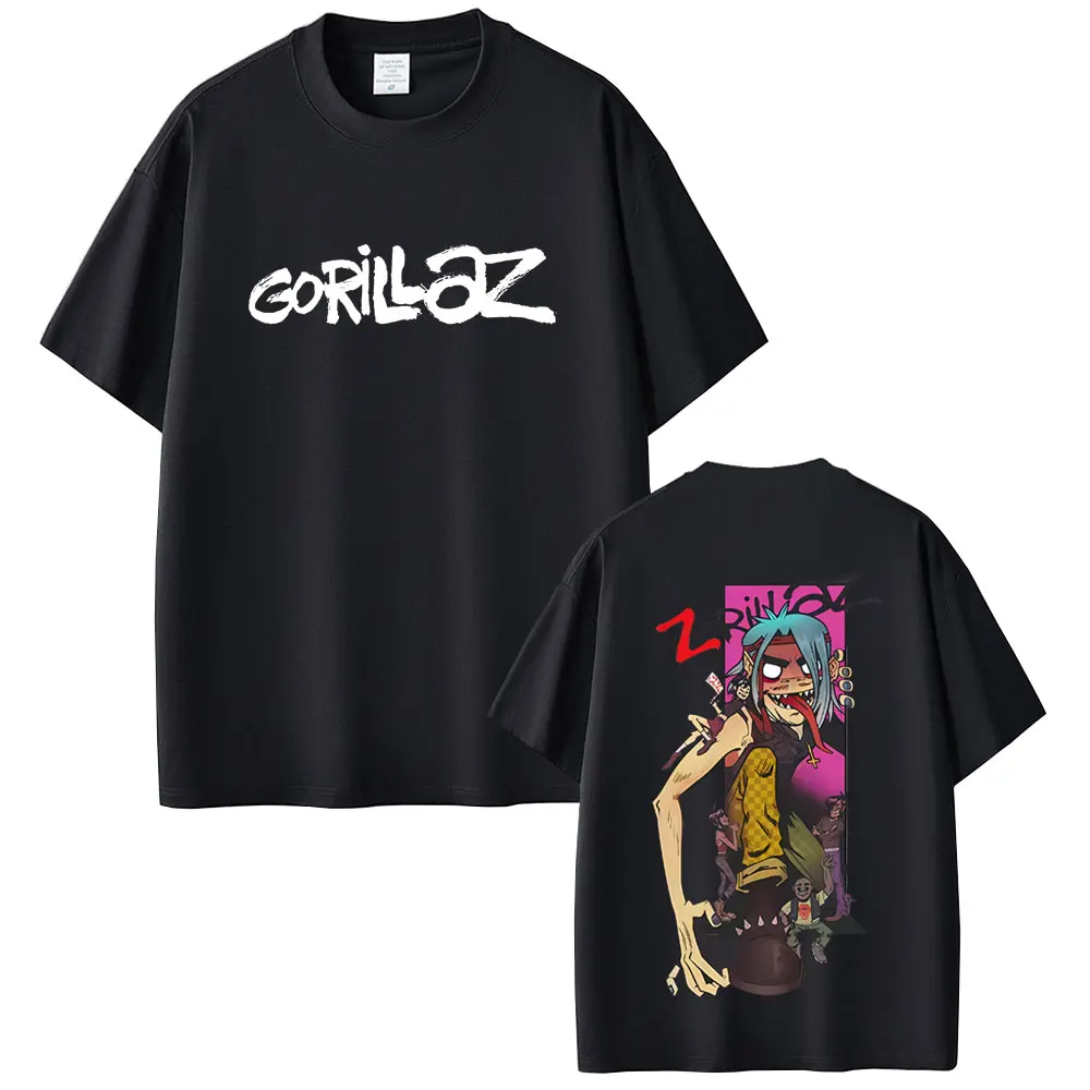 

Gorillaz Band T Shirts Men Women Hip Hop Rock Fashion Oversized T-shirt Male High Quality Soft Cotton Tshirt Unisex Casual Tops