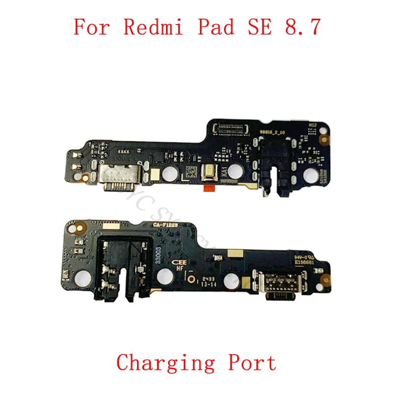 

USB-разъем для зарядки, плата для Redmi Pad SE 8,7, зарядный порт, гибкий кабель, разъем для наушников, запасные части