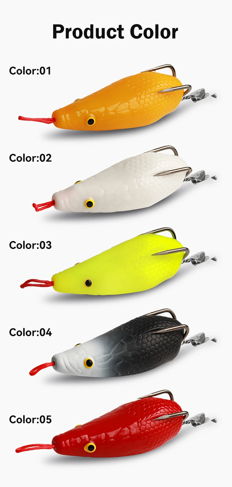 Leydun 32g Frog Power Angelköder 85mm Weichköder Zweiteiliger Farbiger Oberflächenköder Riesenfrosch Modifizierter Donnerfrosch zum Angeln – Detail 9