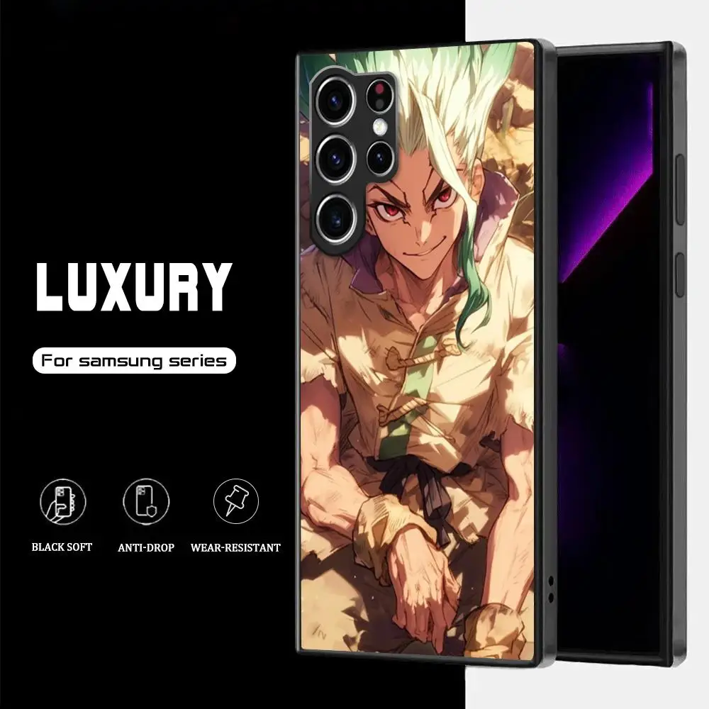 dr.stone Senkuu Phone Case For Samsung Galaxy S25 S24 S23 S22 S21 S20 Plus Ultra Note20 Soft Black