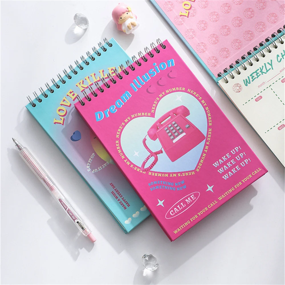 

Ins Style Weekly Planner Coil Notebook Journal Schedule Kawaii Note Book Notepad Kroean Student Stationery School Office Supplie