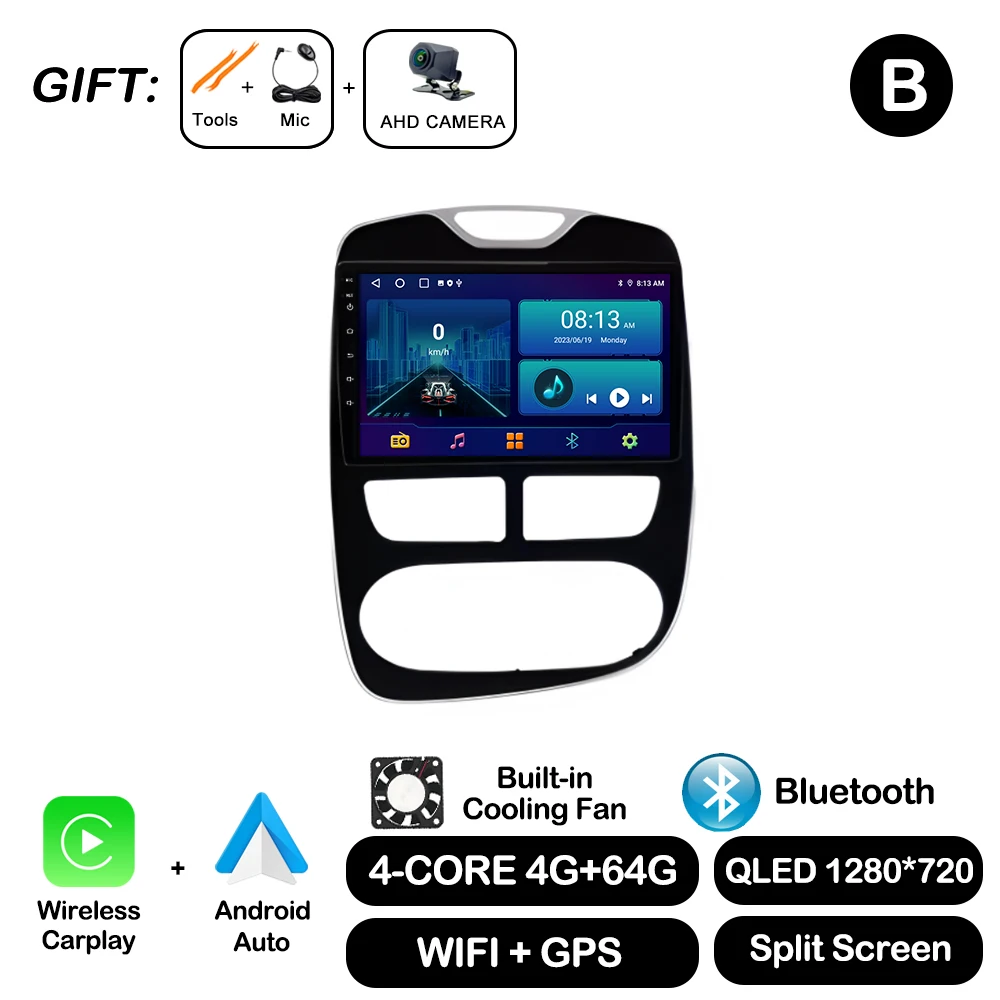 10 ''Voor Renault Clio 4 2012-2016 Carplay Autoradio Multimedia Video Player Android Auto 4G WIFI GPS navigatie DSP stereo BT