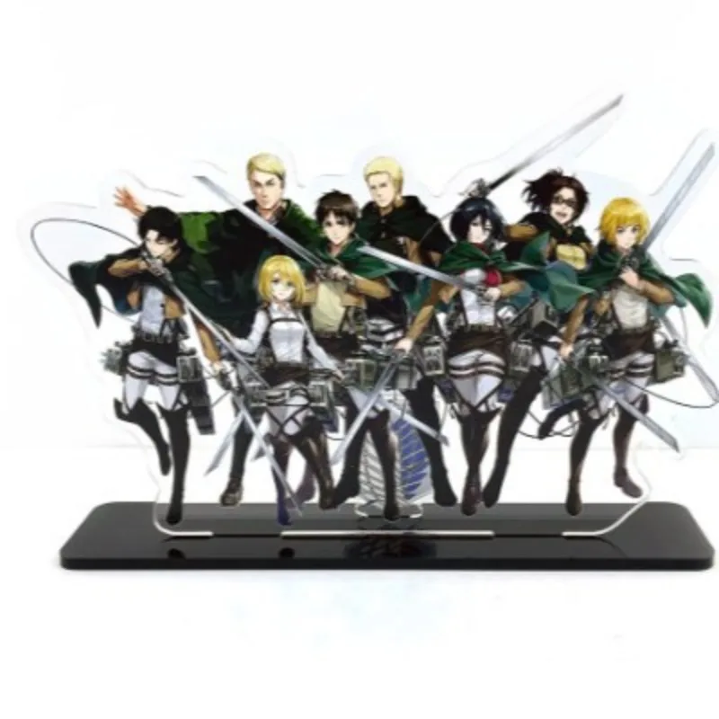 Atak Tytanów Mikasa Eren Armin Levi Figurka Akrylowy Stojak Model Anime Brelok Ozdoba na Biurko Kolekcja Kreskówkowa Zabawki