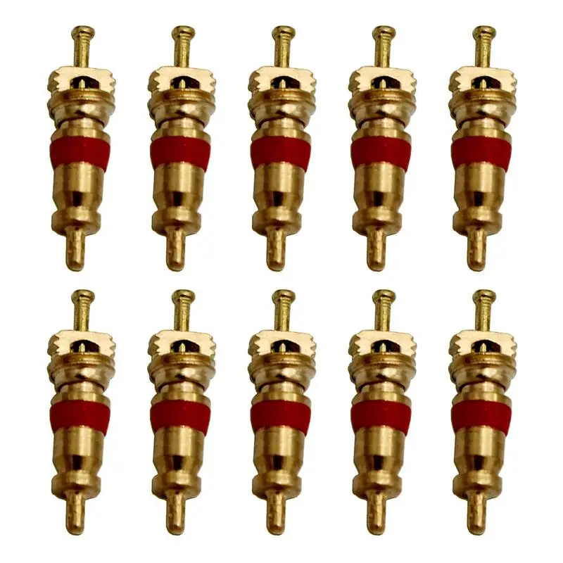 Valve Core 10X Tire Valve Core Tool Copper Valve Assembly Tire Valve Unit Valve Stem Core Removal Tool For Cars Semi-Trucks