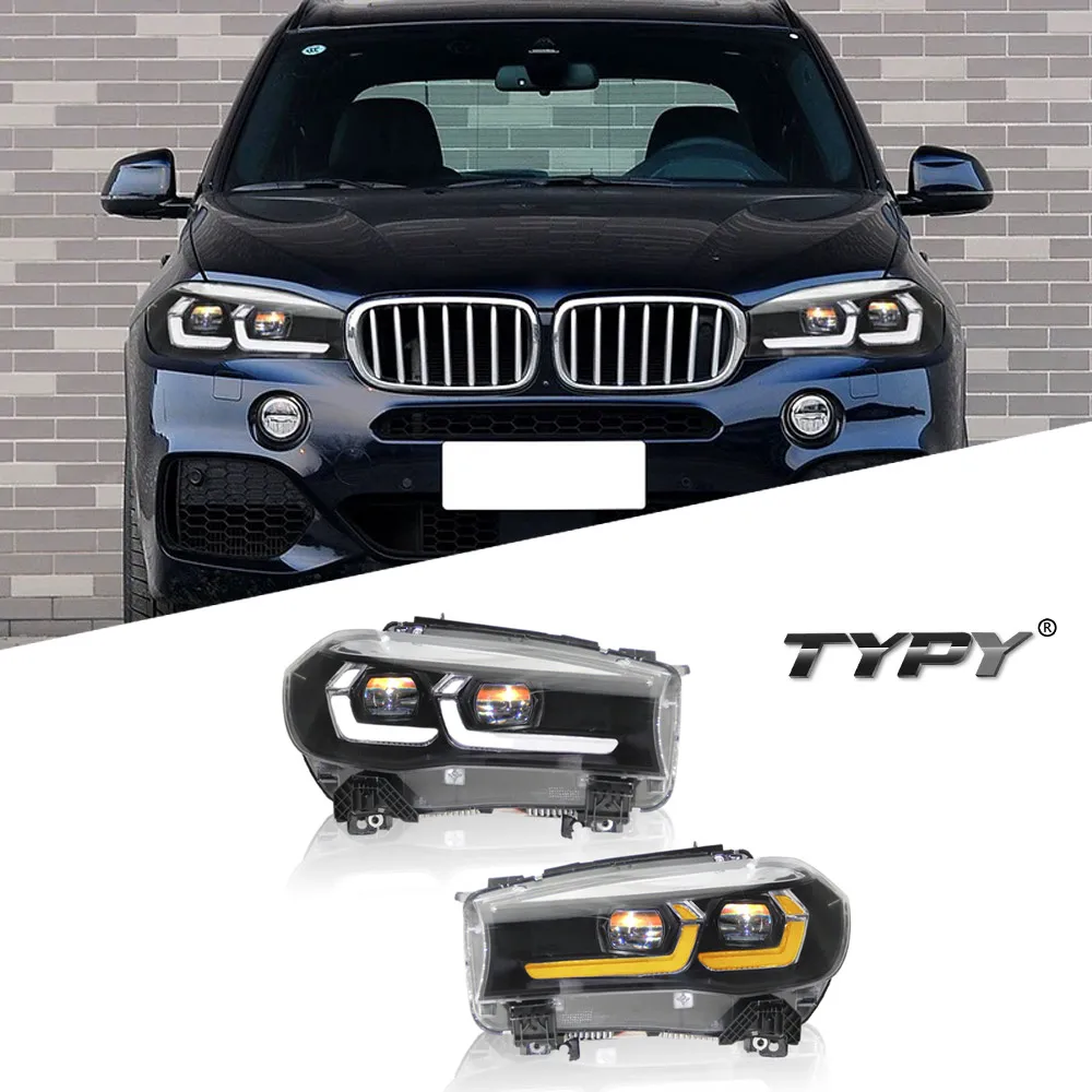 

Автомобильная фара для BMW X5 F15 X6 F16 2013-2019 модернизация фар, Модифицированная в динамический сигнал поворота, автомобильная фара в сборе