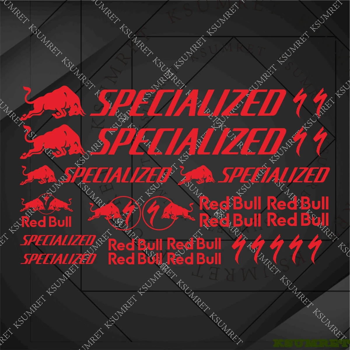 Kit Déco VTT Red Bull Mon Expérience Réelle avec les Autocollants pour Cadre et Casque de Vélo