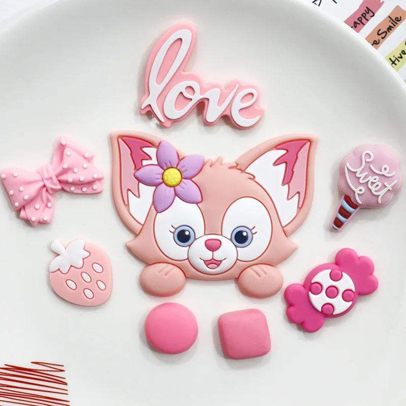 Disney DIY Zubehör Weichgummi Linabell rosa kleiner Fuchs Material Tasche handgemachte Schuhe Wasser Tasse Handytasche Dekoration