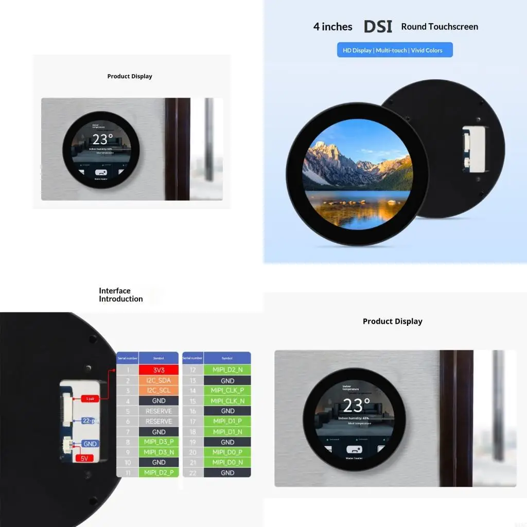 

Developer Friendly 4inch Capacitive Touch Display Circular IPS Connection Panel