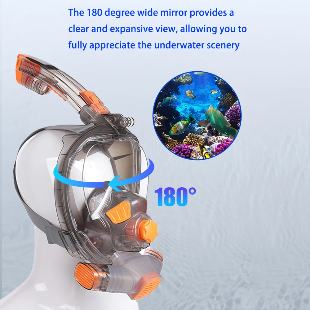 SMACO Snorkel Full Face Wide View Swimming Underwater Mask Foldable Anti Fog Scuba Diving Mask For Adult Youth Swimming Snorkel