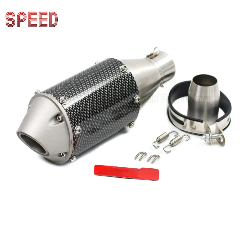 

Universal 51mm Motorcycle Exhaust Modified Muffler Fish Style Mouth Pipe Scooter ATV Pit Bike Escape Moto Stainless Steel