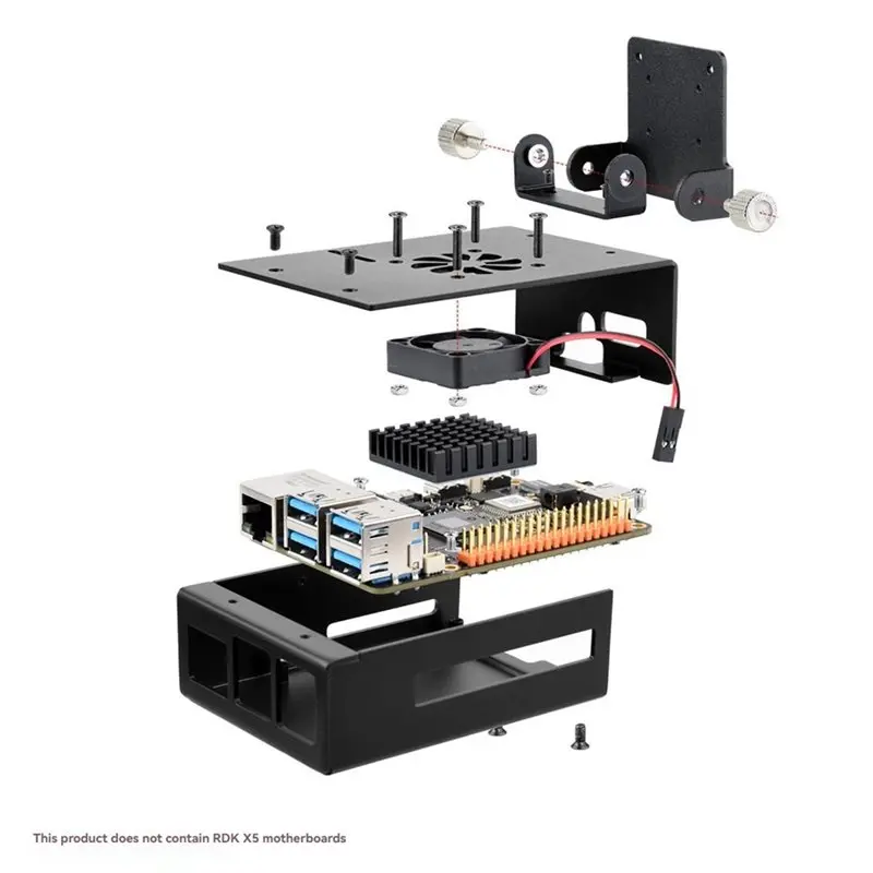 Rotate Up And Down 150° Camera Bracket For RDK X5 Aluminum Alloy Heat-Sink Housing With Cooling Fan Included