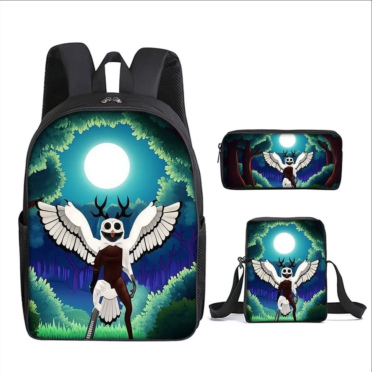 

Classic 99 days in the forest 3D Printed 3pcs/Set pupil School Bags Laptop Daypack Backpack Inclined shoulder bag Pencil Case