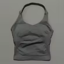Performance Tank Tops Halters Strappy Seamless Workout Women - Shark Gray
