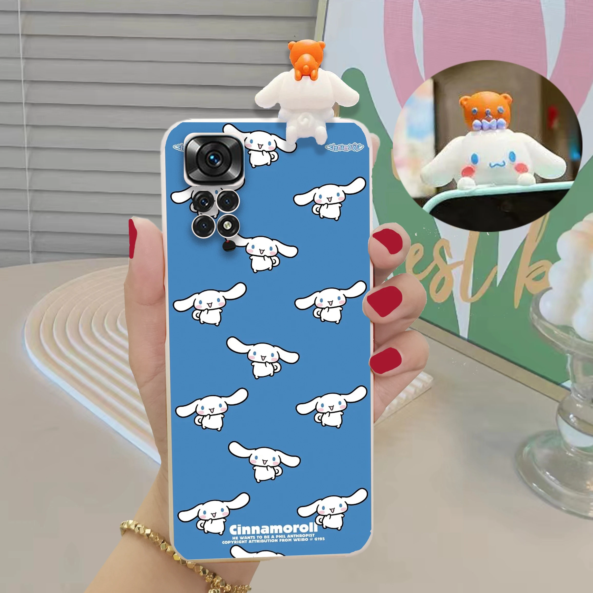 جراب دمية سانريو ثلاثي الأبعاد لطيف لـ Redmi ، غطاء هاتف TPU للملاحظة 12 و 10 و 13 و 11 و 9 و 8 و 7 و 11S و 9S و 10S و 9S و 9C و 10C ، 9T ، Xiaomi Mi 11 Lite ، Poco X3 ، X5 Pro