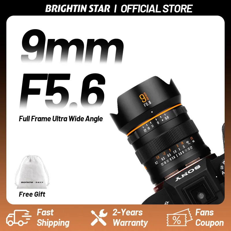 

Brightin Star 9mm F5.6 Full Frame 132° Ultra Wide-Angle Manual Focus MF Lens for SONY E Nikon Z Canon EOSR Lumix Sigma L A7R R6