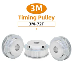 Arc Tooth 72 Teeth 3M Timing Pulley Teeth Pitch 3.0 mm Bore 6-25mm for Width 6/10/15 mm 3M Pulley belt HTD3M wheel 72Teeth 72T