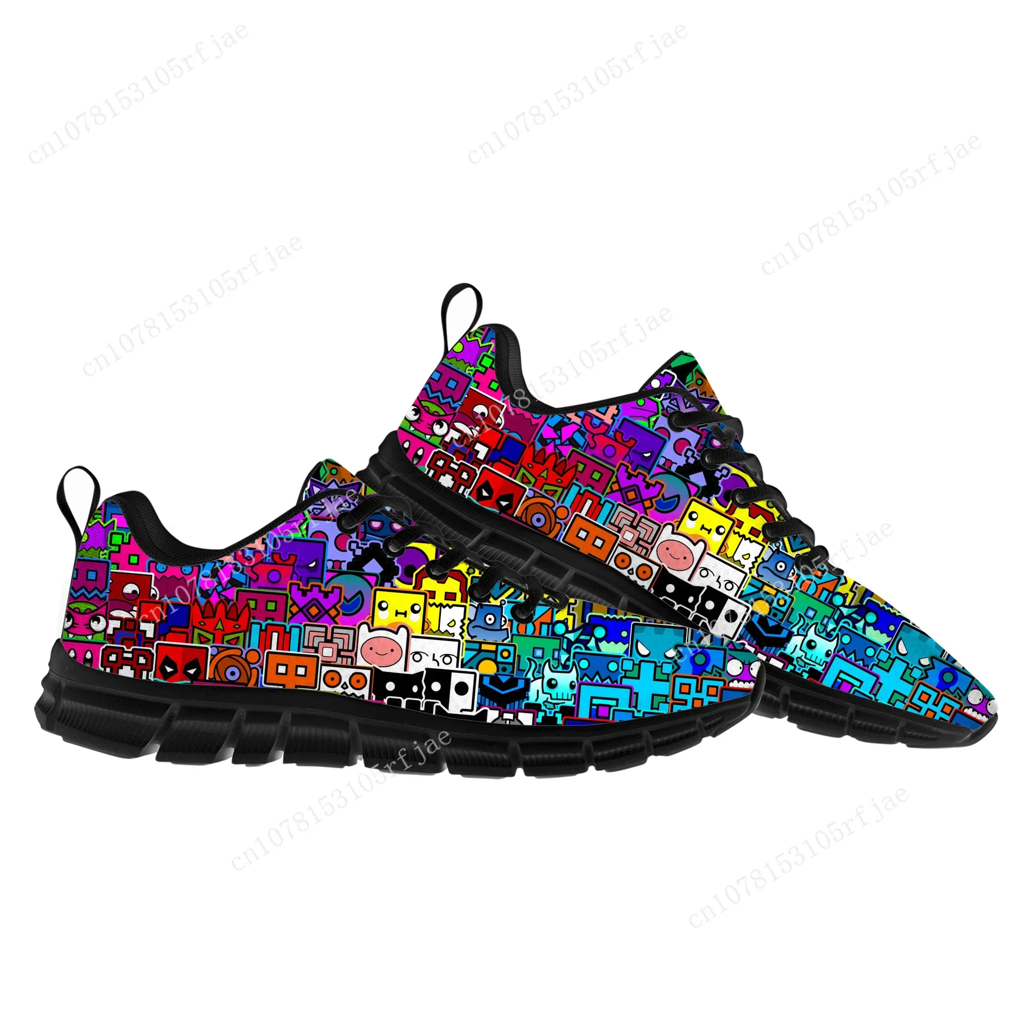 Geometry Dash Sports Shoes Cartoon Game Mens Womens Teenager Children Sneakers Fashion High Quality Sneaker Custom Built Shoes