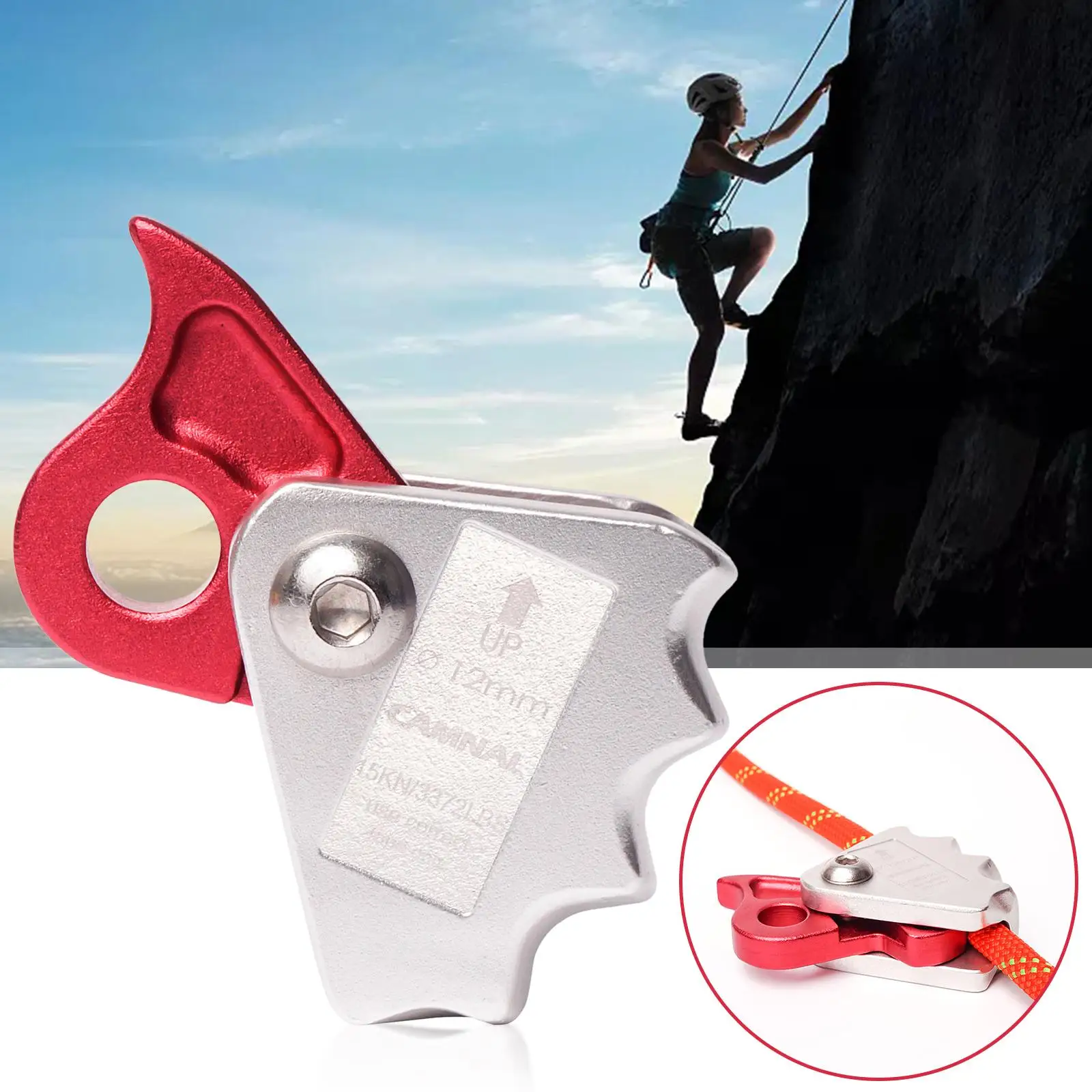 Fall Arrester Mountaineering Rock Climbing Rope Clamp High Strength Self Locking Device for Fall