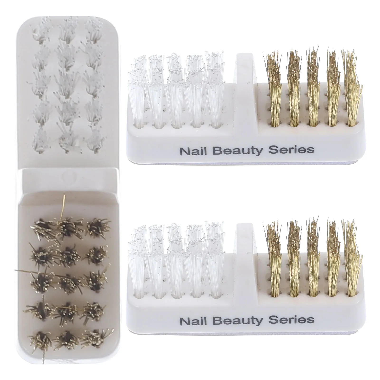 

3pcs Nail Cleaning Brush Metal Wire Tool for Drill Bits Portable Size Home Salon Use Nail Bit Cleaner Gel Rig Brushes