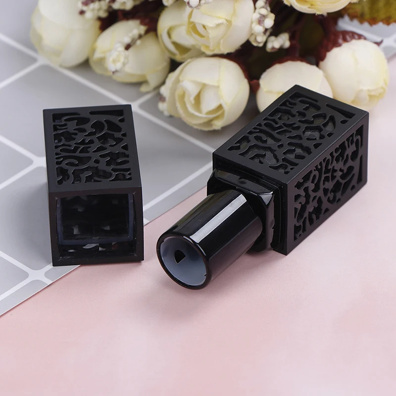 1pc Lipstick Tube Empty Cosmetic Containers Black Hollow Lipstick Tubes for 12.1mm Lipstick Mold