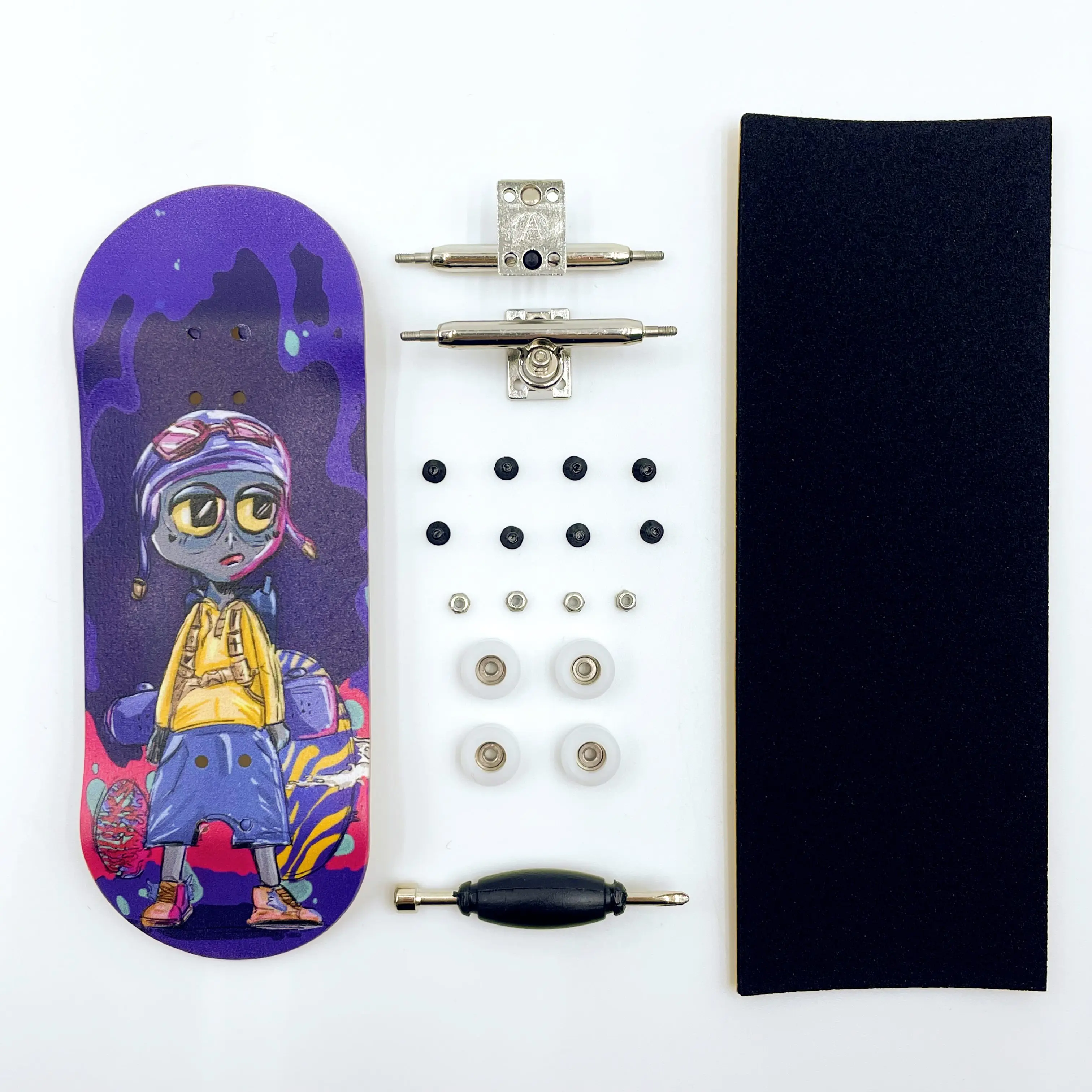 34mm Fingerboard Set Professional Wooden Deck Single Axle Truck CNC Wheels Complete Mini Finger Skateboard