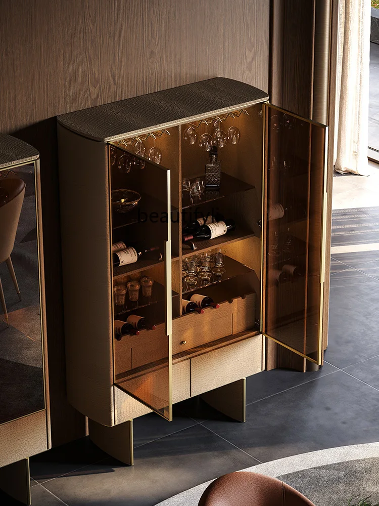 Italian minimalist wine cabinet villa restaurant luxury display cabinet high-end design display wine cabinet