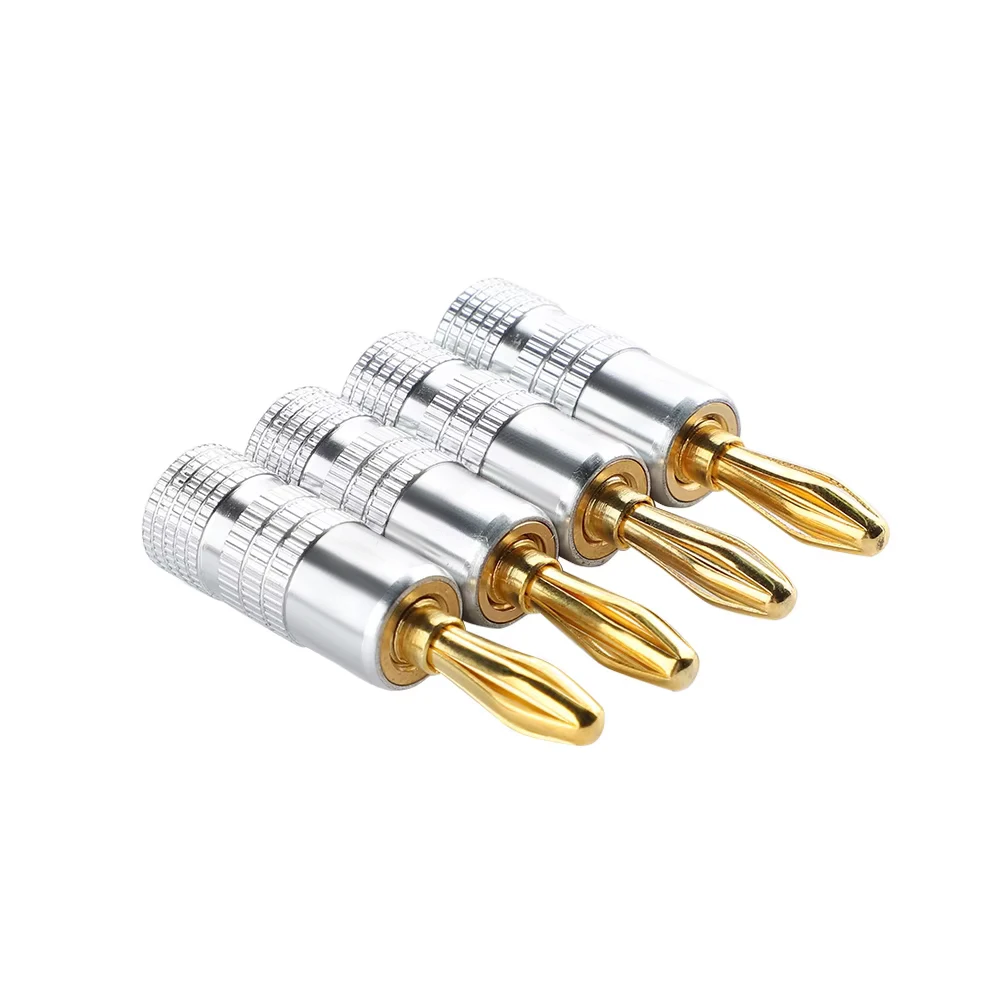 4 MM Bananenstecker Reines Kupfer Vergoldet Schraube Jack Anschlüsse Audio Laterne Bananenkopf Für Power Verstärker Sound Lautsprecher 8 Stücke