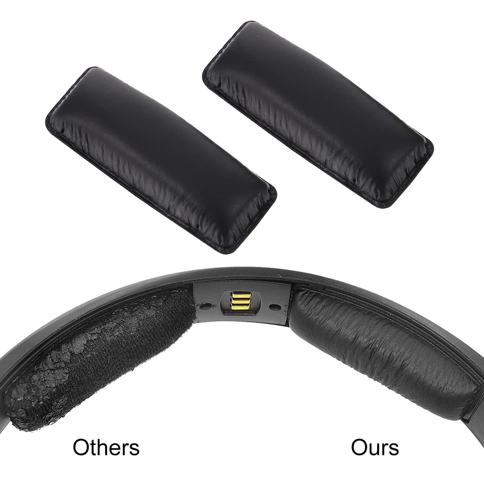 

2 Pcs Black Headphone Headbands Smooth Cushions Durable Elastic Replacement Accessories Lightweight Impact Resistant Scratch