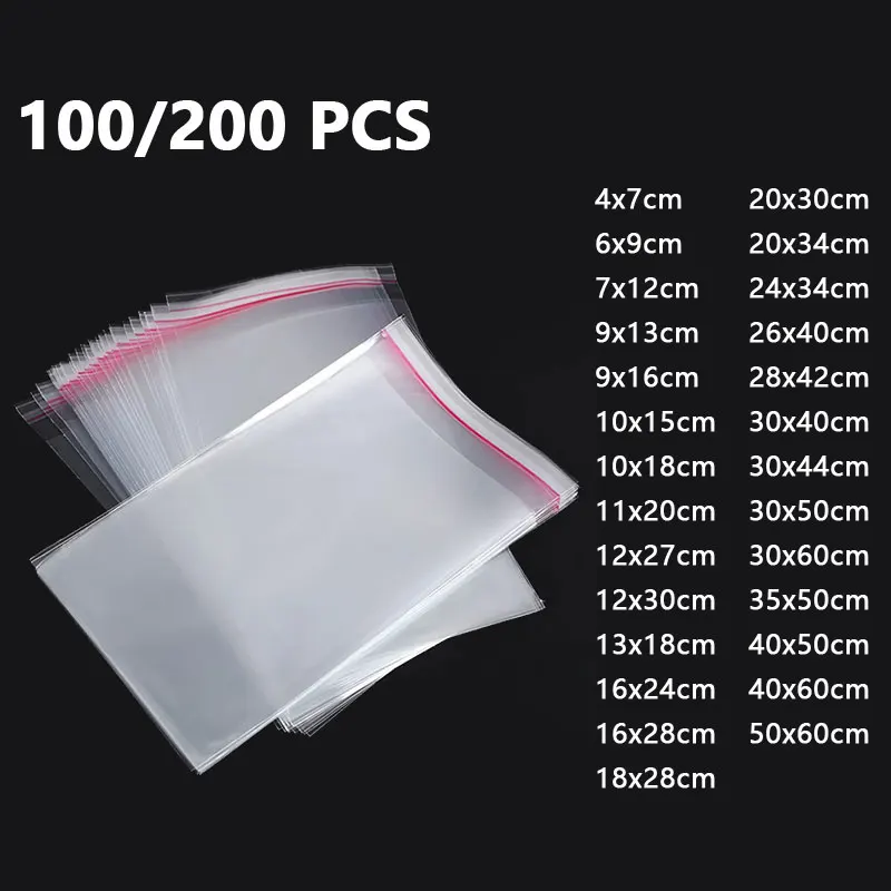 

Cellophane Self-adhesive Bag Plastic Opp Transparent Sealed Jewelry Gift Food Candy Chothes Cake Packaging Clear Pouches