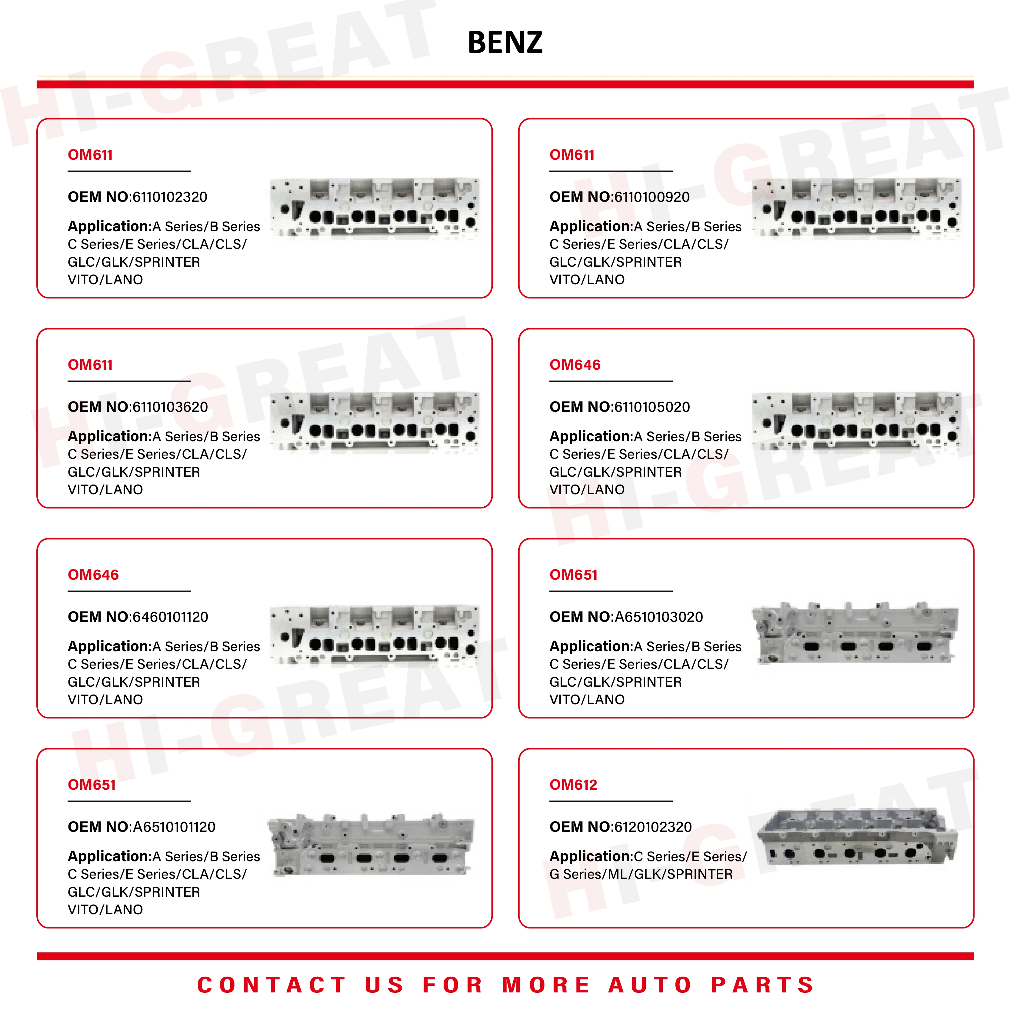 Wholesale Brand New Auto Engine Parts 6020108520 AMC908570 Cylinder Head For Mercedes Benz view 6