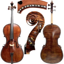 Special Professional Cello Full 4/4,Good sound,Flames Maple Back,Shell Purfling.Strad Model