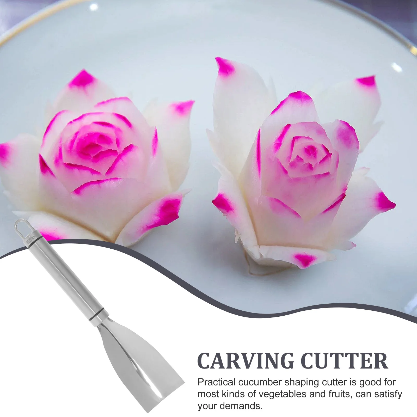 

Stainless Steel Carving Cutter Vegetable Shaping Tool For Kitchen Cucumber Fruit Multi-Purpose Metal Cutting Tool