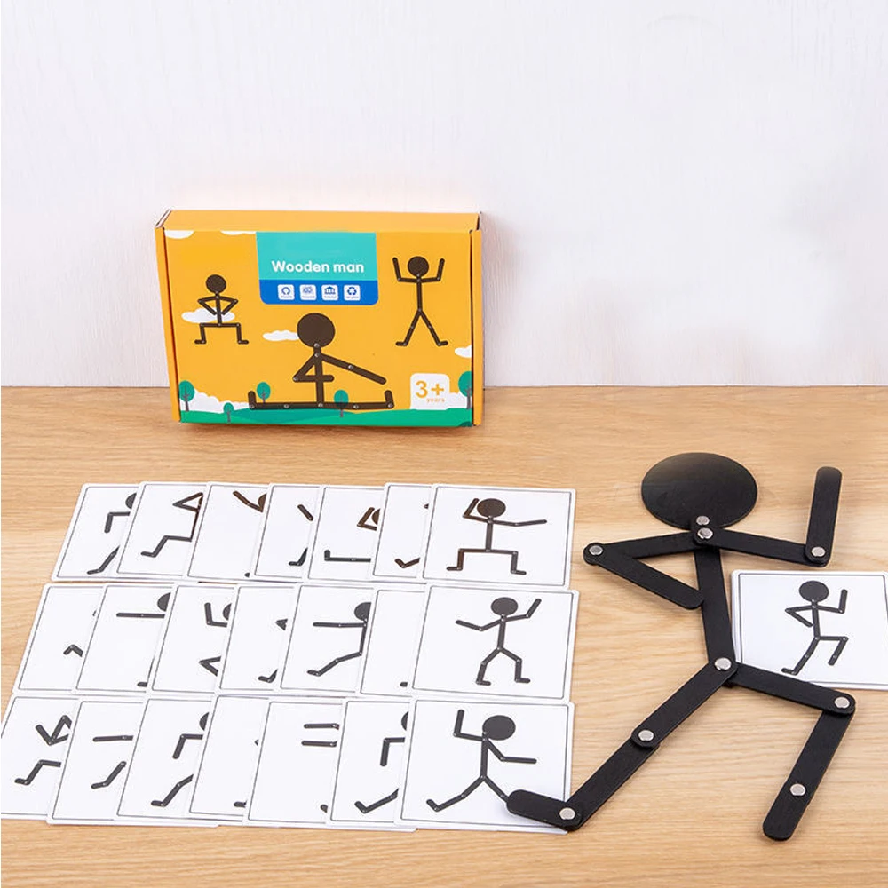 Montessori Pose-Matching Stick Figure Game – detail image 3
