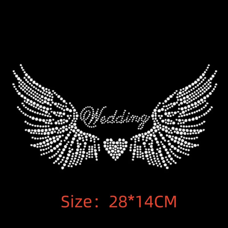

Wedding Wings Iron on Rhinestone Applique Simple Neckline Flower Hot Fix Crystal Transfers Design Stone for Clothing Decoration