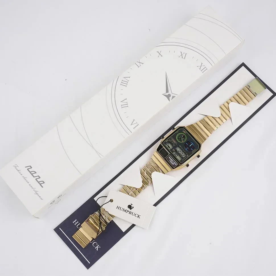 Мужские часы HUMPBUCK, классический дизайн, водонепроницаемые спортивные часы с цифровым дисплеем и вечным календарем