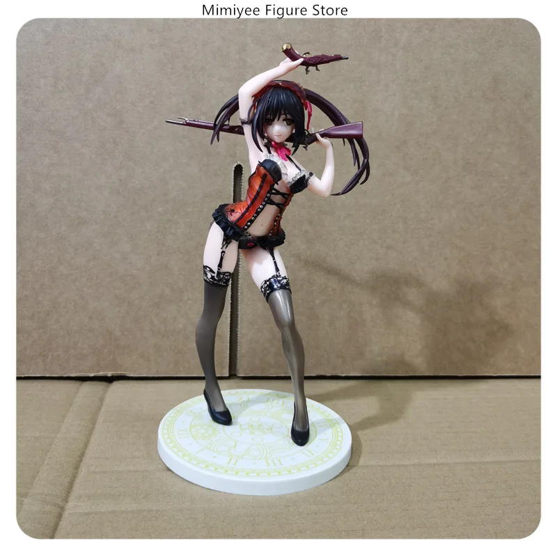 

21 см Date A Live Kurumi Tokisaki аниме Twin Gun купальник для девочек стоячая поза ПВХ фигурка статуя украшение для рабочего стола подарок ​