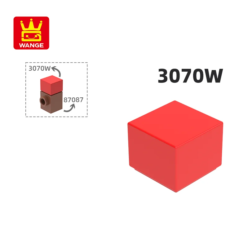 WANGE 3070W 100g/362PCS  2x1 Tile Square Cap Changeover Block Moc Color Compatible with Brick DIY Children's Toy Assembly