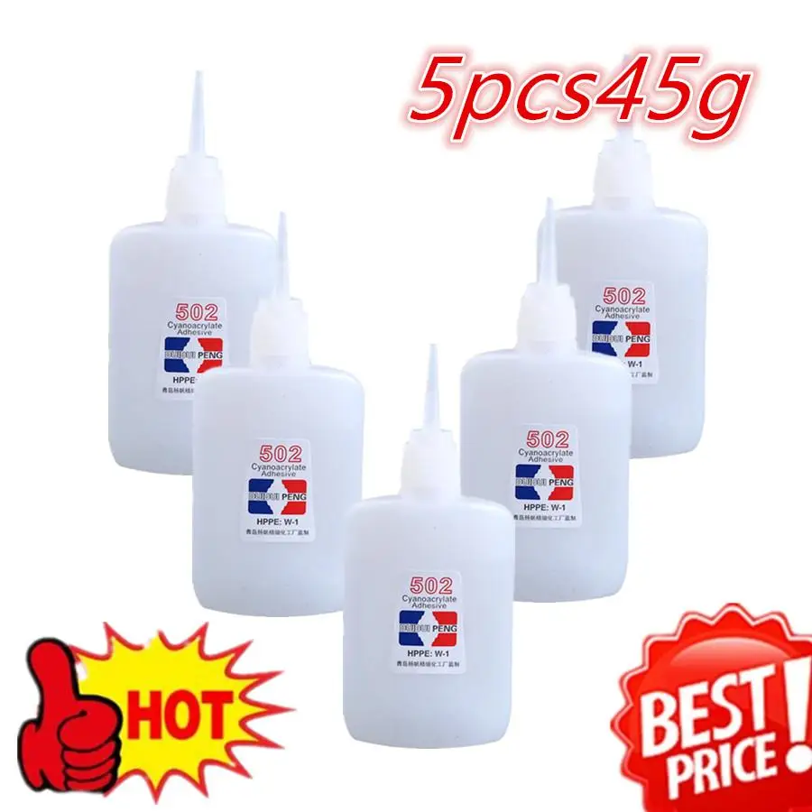 

502 Super Glue Instant Quick Dry Cyanoacrylate Strong Adhesive Quick Bond Leather Rubber Metal Office Supplies Fast Glue 1-5PC