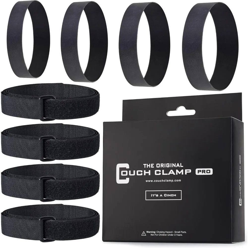 

Pro Heavy Duty Couch Connectors for Sliding Sofas (4 Pack) - Easy Install Strap & No Tools Required - Hook & Loop Cinch Straps-