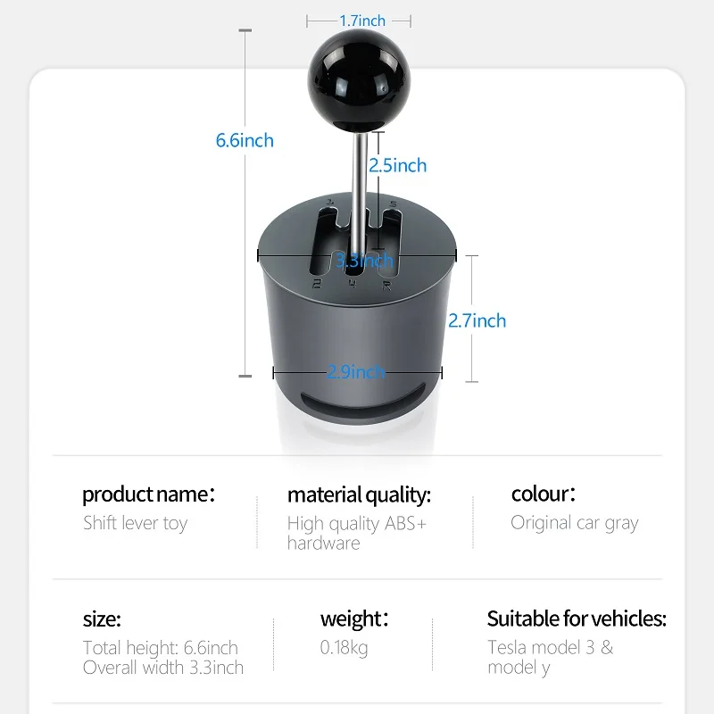 Jouet d'équipement de voiture, Console centrale manuelle, levier de changement de vitesse, tasse d'eau pour Tesla modèle 3 Y 2021 – 2023, Modification de décoration, loisirs, Match OEM