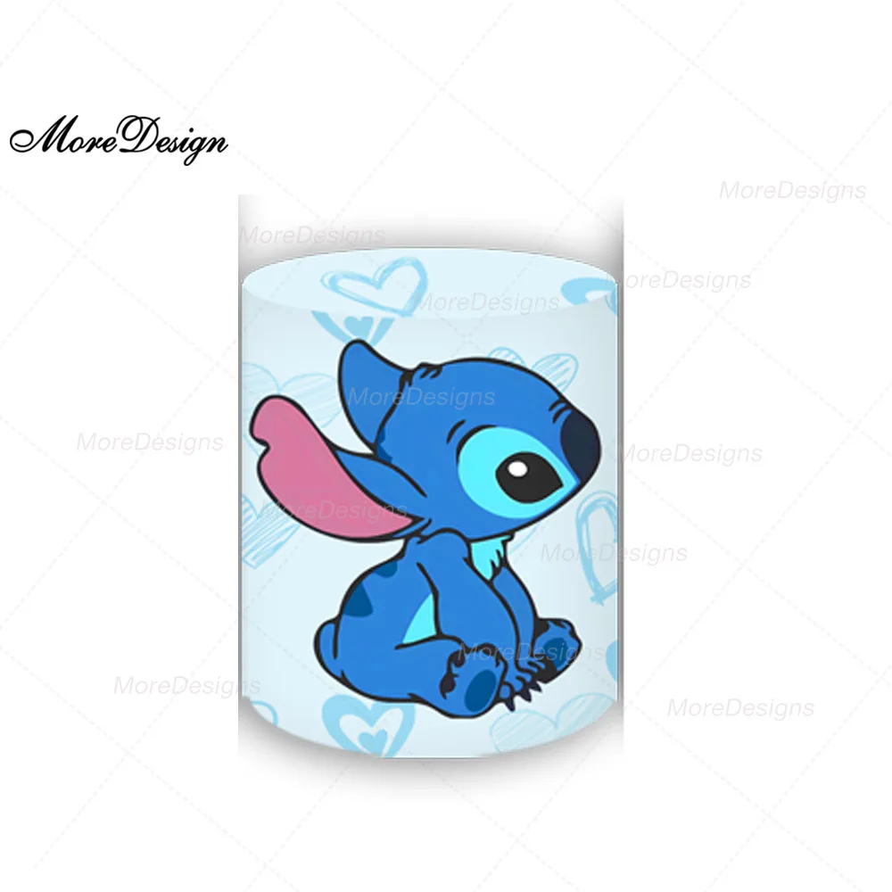 Disney Stitch Photo Backdrop Child Birthday Party Baby Shower Cute Angel Round and Cylinder Covers Fabric Photography Background