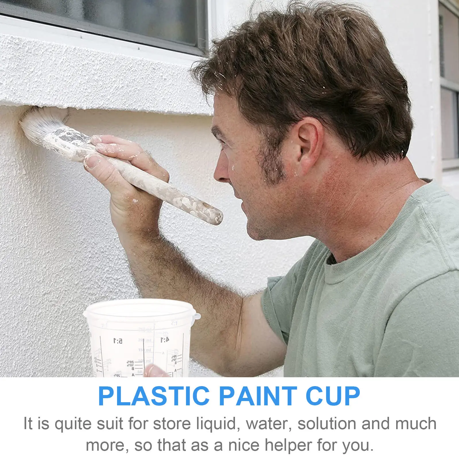 

Набор из 5 прозрачных пластиковых мерных стаканов для масляных красок, устойчивых к кислотам и щелочам, с тонкой градуировкой, для смешивания красок и жидкостей