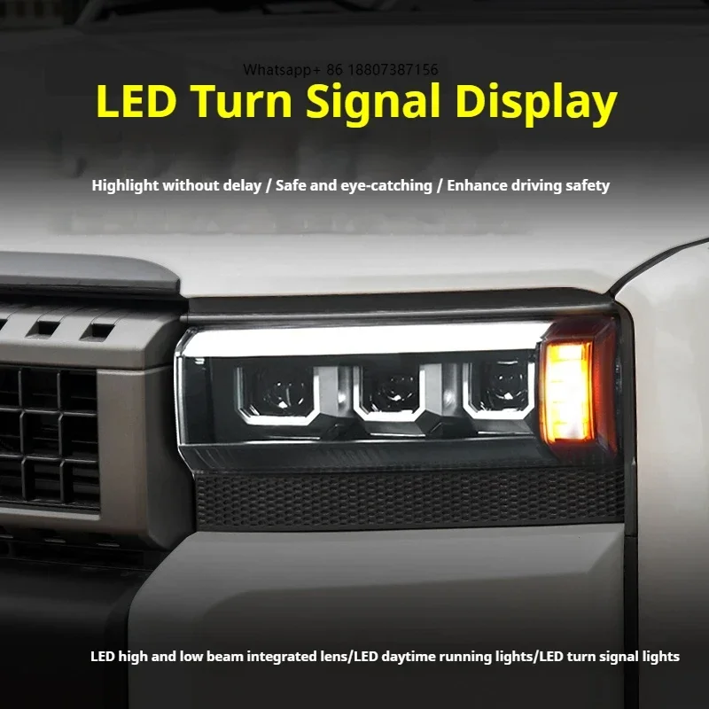 

Автомобильные фары FT для Toyota Prado LC250 TX, 2024-2025, светодиодные проекционные фары, дневные ходовые огни, автомобильные аксессуары