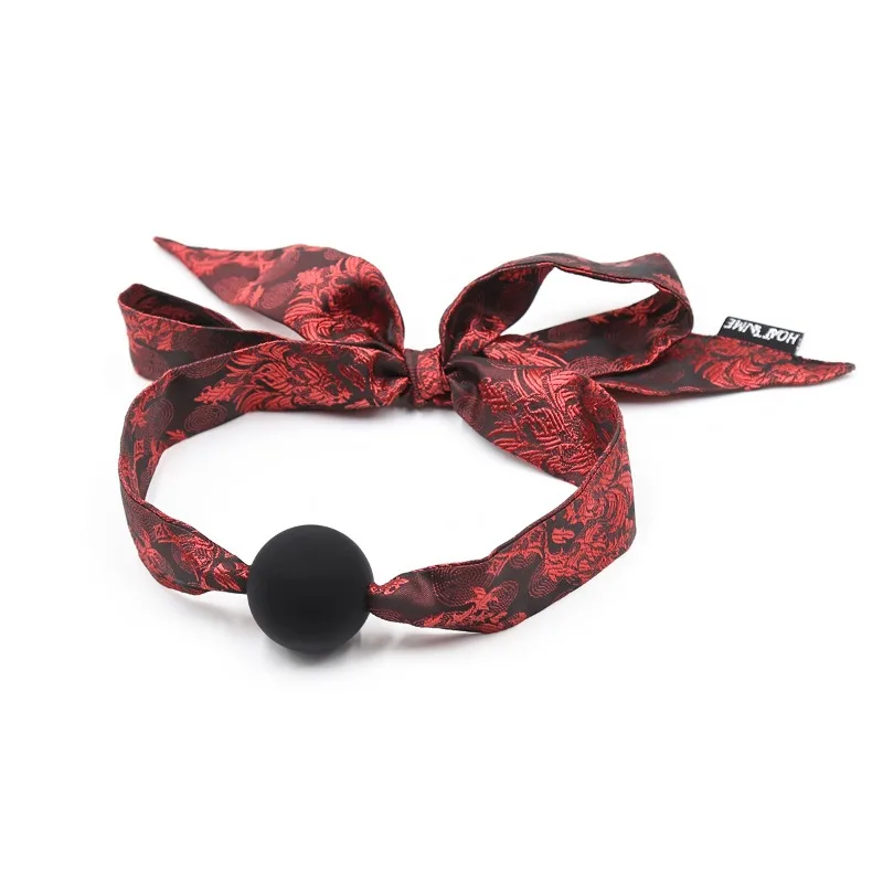 Husband and Wife Toys, Chinese Style Women's Toys, Fun Mouth Ball, Black Round Binding Mouth Plug, Silicone Mouth Plug.
