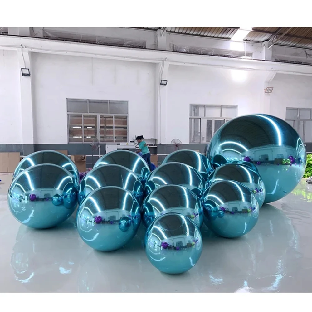 

PVC airtight Large Inflatable Mirror Ball Hanging&standing inflatable Mirror Balloon Sealed Colorful Sphere For Wedding Event