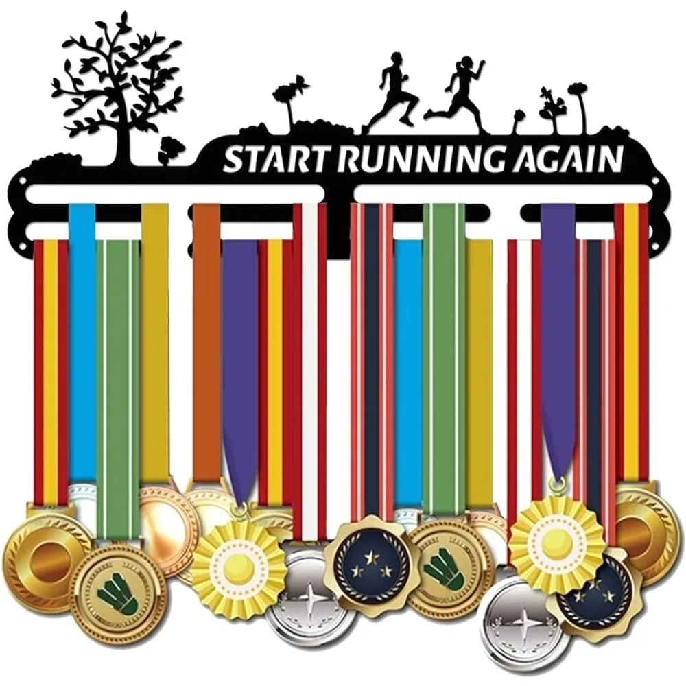 

Running Medal Display Hanger Marathon Holder Racks Frame Start Running Again Over 60 Medals Sports Medal Hanger 3 Lines 12 Hang