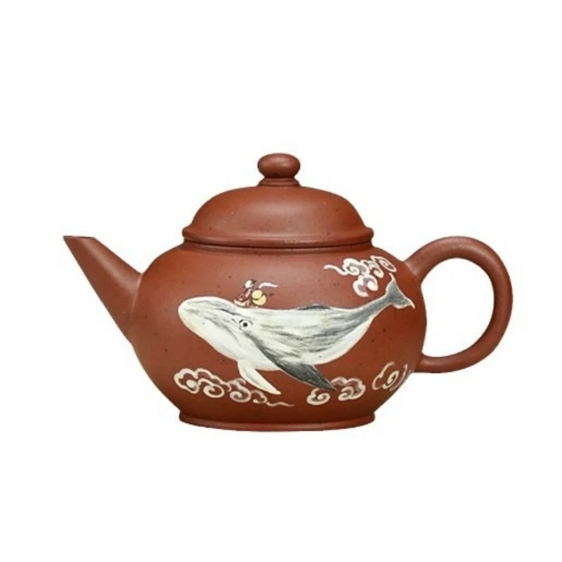 

raw ore, purple sand cup, pure handmade mud painting, kung fu teapot, high-end