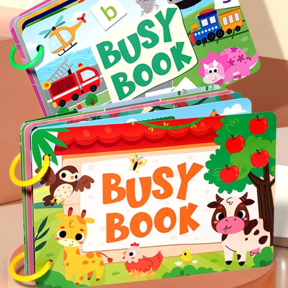 Handgemaakte Montessori Rustig Druk Boek Herhaald Plakken Papier Rustig Stickers Boek Cartoon Hand Grootboek DIY Kids Drukke Boek Speelgoed